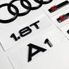 Audi A1 New And Old Models 4Ring Logo ABS Black Car Hood Front Grill Rear Trunk Emblem Sticker A1 Mark Quarrto 1.8T Sline Emblem