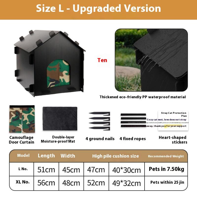 

Outdoor elter Waterproof Cold Proof Closed Se House for Stray s Universal for All Seasons House Pet Supplies