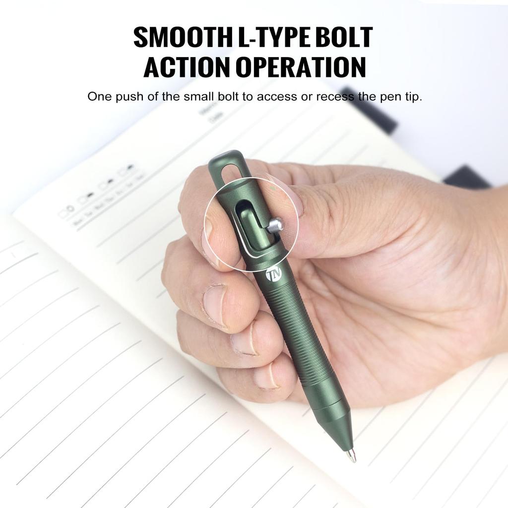 ThruNite Mini Ballpoint Pen Keychain EDC Pocket Ballpoint Pen Smooth Writing Great Gift for Office Work Construction Dark Green -