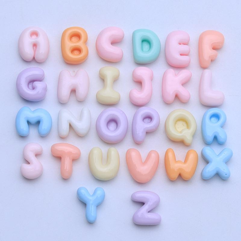 

30 Pcs New Kawaii Cartoon Mixed Color English Letters Resin Scrapbook Diy Decorative Hair Clip, Pendant Jewelry Parts A70