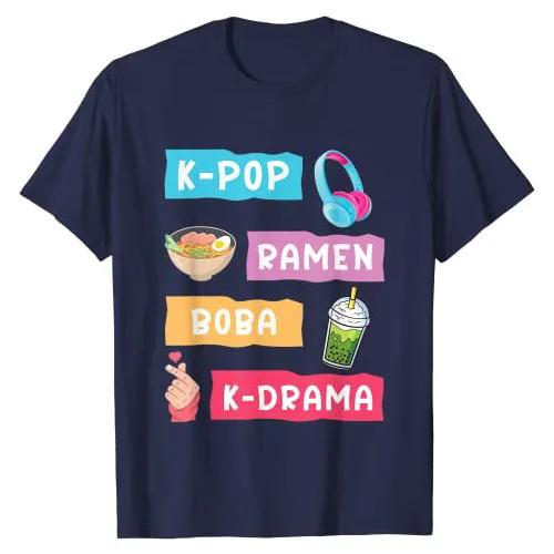 

K-Pop Fashion for Fans of Korean K-Drama & KPop T-Shirt Gift Girls Fashion South Korea Clothes Life Style Graphic Tee Casual Top 4XL