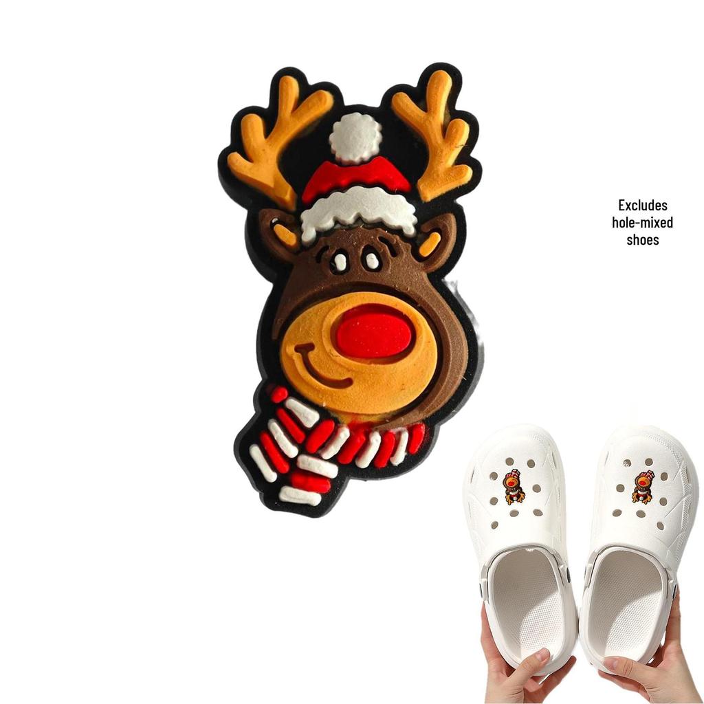 Detachable Christmas Shoe Buckle: PVC Flower Decoration for Hole Shoes