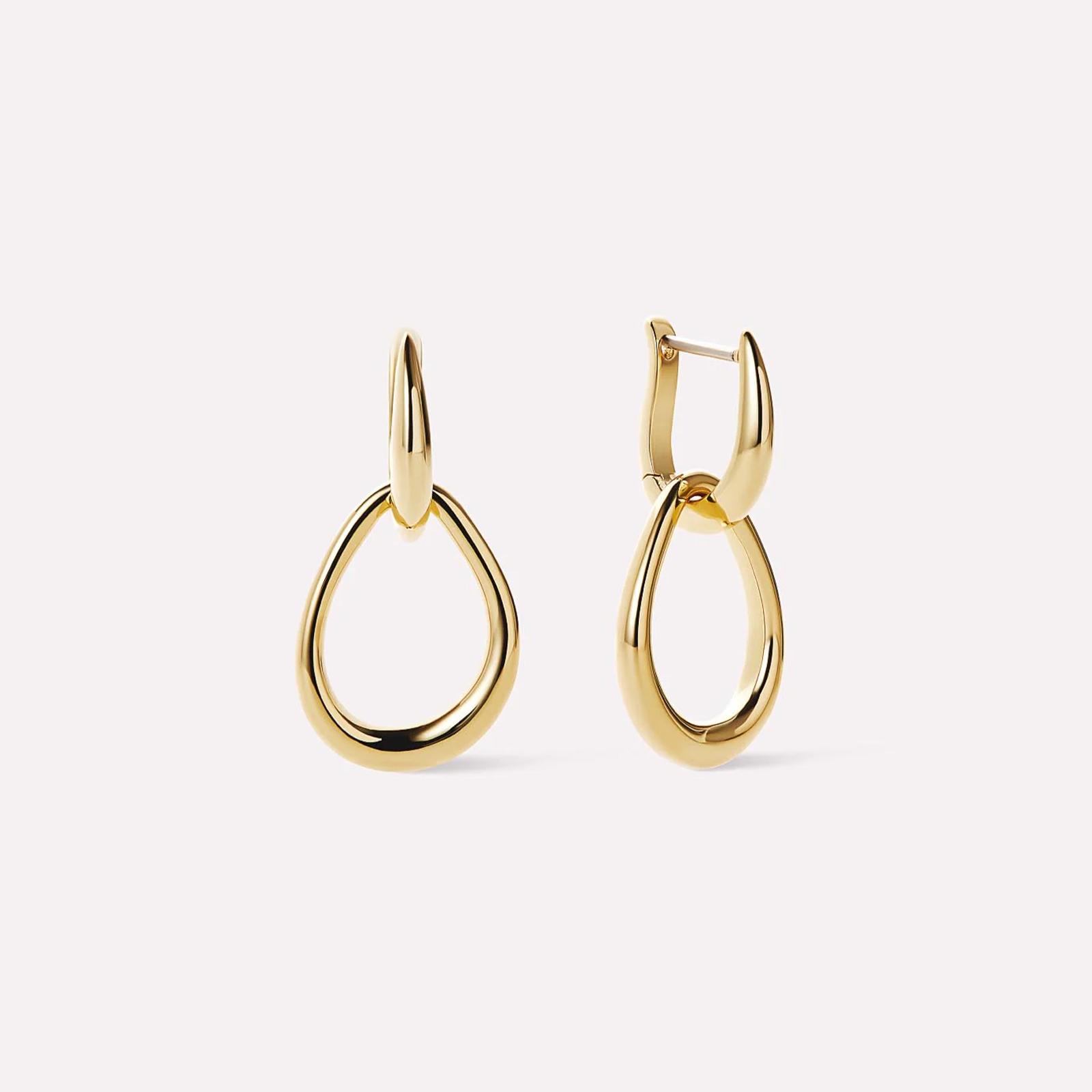 

DPLAOPA 925 Silver Gold Irregular Water Drop Shape Two Hoop Earrings Dainty Luxury Wedding Fine Gift Women Jewels золотой