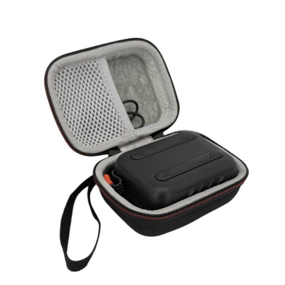 Anti-fall Hard Shell Travel Case Dustproof Wrist Strap Carrying Box Lightweight Mesh Pocket Storage Bag for JBL GO 4 Travel