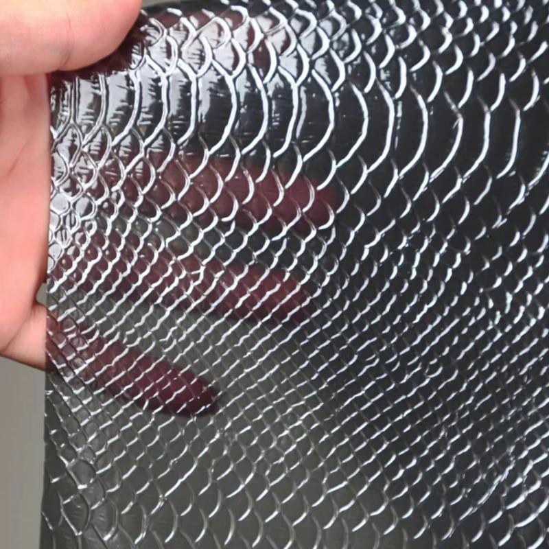 Transparent/Frosted TPU Waterproof Fabric Snake Skin Pattern Tarp Creative Bottoming Shirt Skirt Clothing Fabric for DIY Sewing