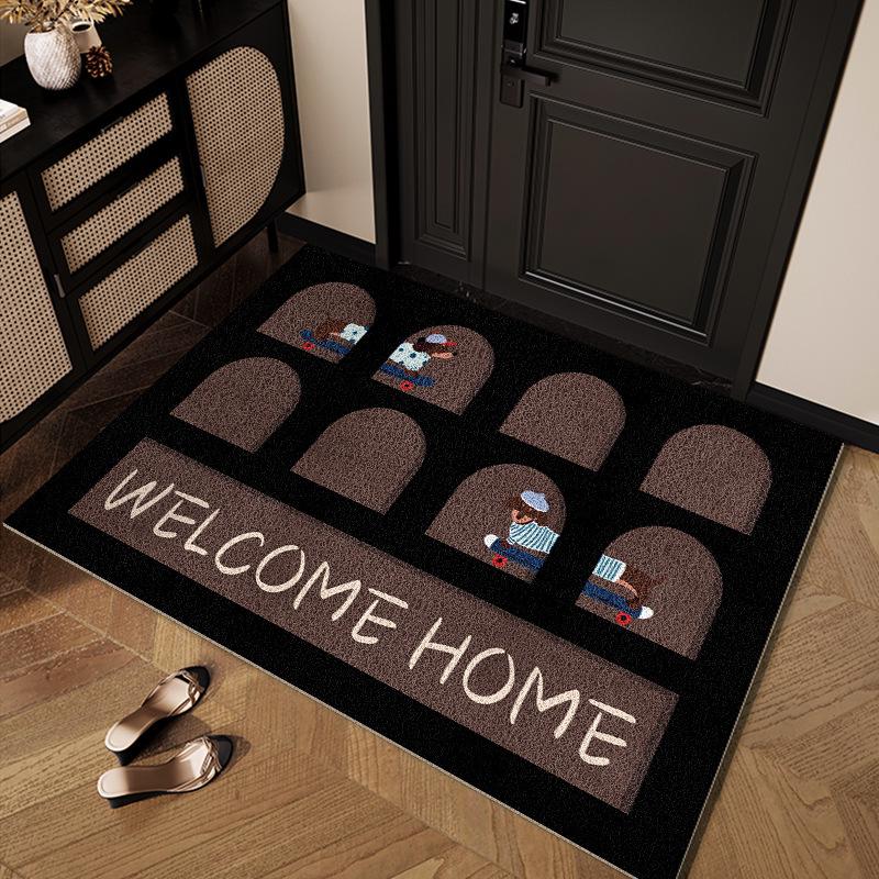 Cartoon Coir Entrance Mat - Non-Slip, Dirt Resistant, Wear Resistant, Cuttable 40×60cm