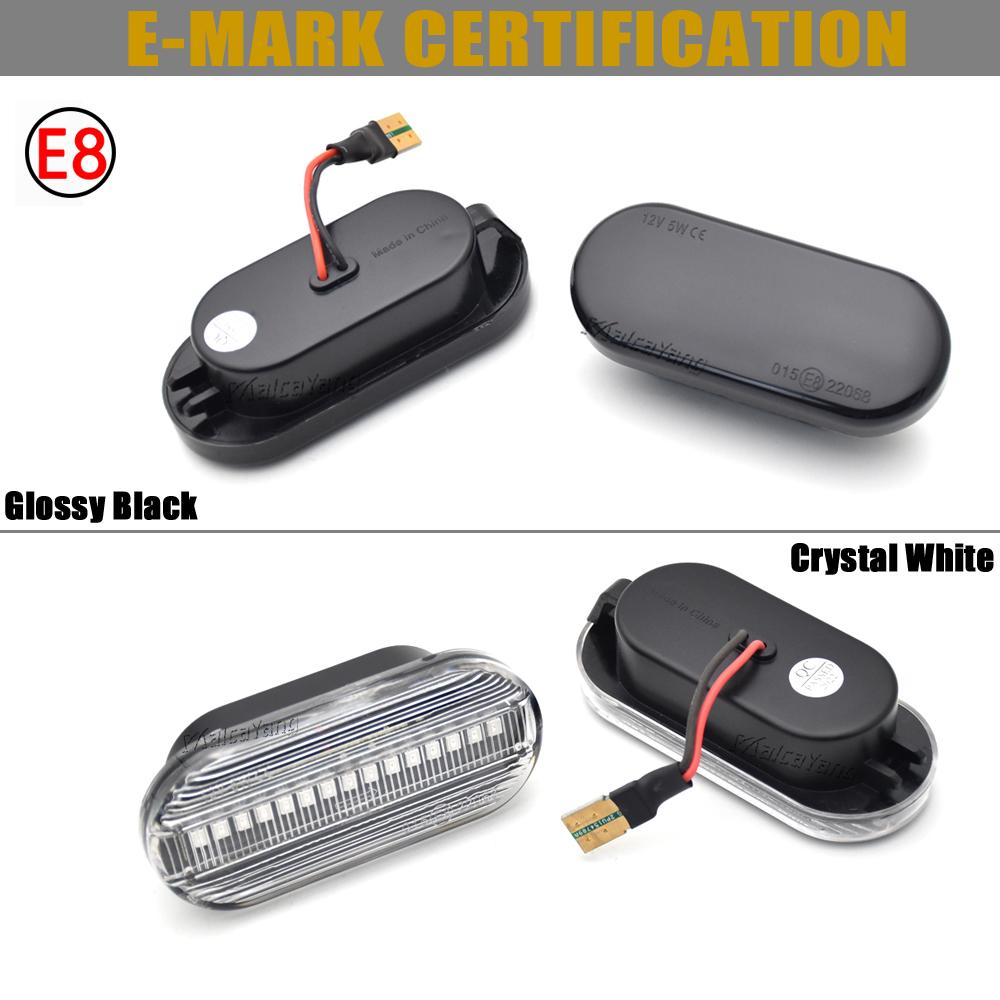 2Pc Dynamic LED Side Marker Signal Light Indicator Lamp For SEAT Altea Exeo Ibiza 6L Toledo Cordoba Alhambra Arosa Leon 1M Built