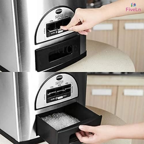 Pětivrstvá nerezová vzduchotěsná nádoba/sud na rýži pro domácí skladování, kapacita 10 kg/15 kg/20 kg/25 kg/30 kg (10 kg)