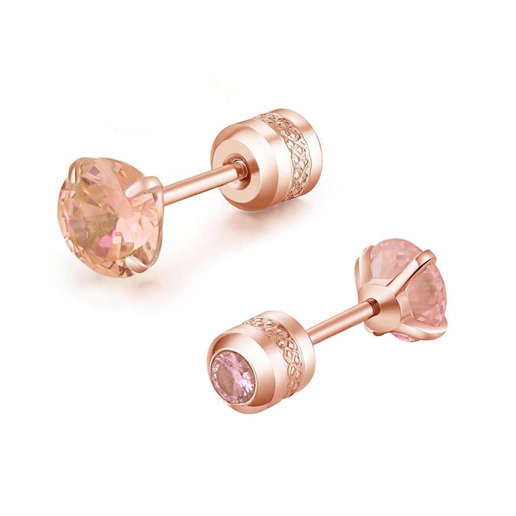 1 Piece Medical Stainless Steel Crystal Zircon Ear Studs Earrings Tragus Cartilage Hypoallergenic Screws Piercing Zircon