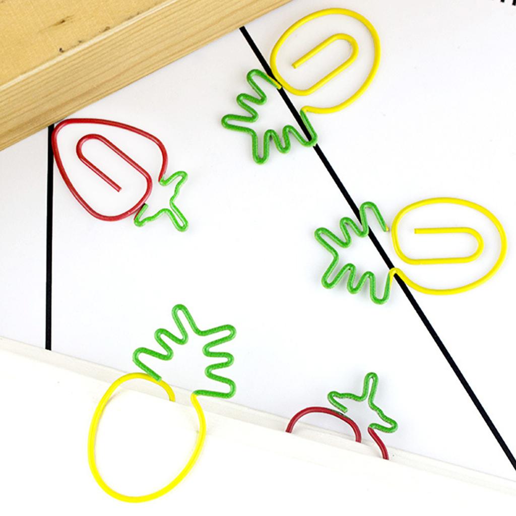 10Pcs Funny Fruit Shaped Bookmarks Clip for Office School Stationery Use Adorable Paper Clip Assorted Shape Paperclips