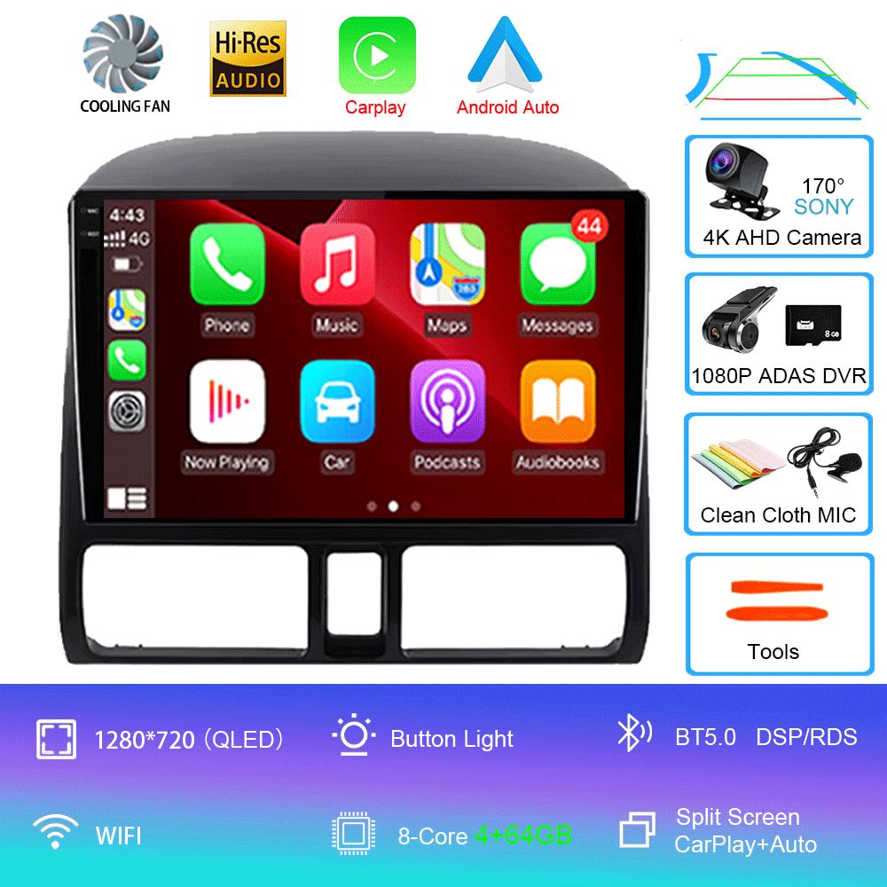 For Honda CR-V CRV 2001 - 2006 Android 14 Car Radio Multimedia Player OLED Screen Navigation GPS CarPlay Stereo 2 DIN Head Unit