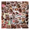50PCS Chocolate Stickers Exquisite Handheld Materials Phone Cases Laptop Suitcases Water Cups Waterproof Stickers