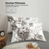 3-Piece Down Duvet Cover (1 Down Duvet Cover+2 Pillowcases No Core) Skull And Flower Head Digital Printed Bedding Soft Warm