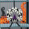 Flower Wreath Holiday Hanging Decorations for Halloween Felt Cloth Pumpkin Skull Fun Decoration for Home Party Atmosphere Props