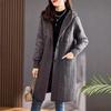 New Hooded Jacket Cardigan Mid-length Autumn and Winter Women's Sweater Loose Knitted Top