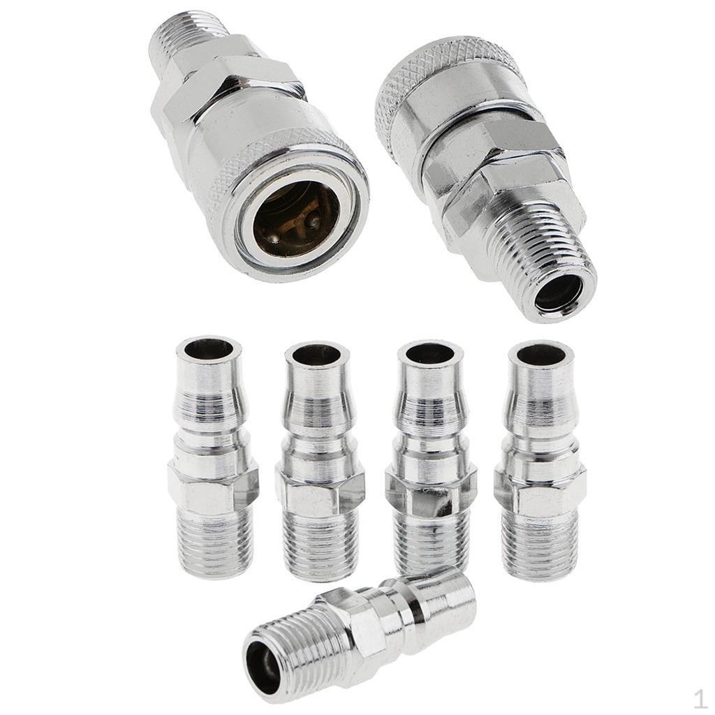 

7pcs Stainless Steel Air Line Hose Coupler Fits for Compressor Durable Repair Tools