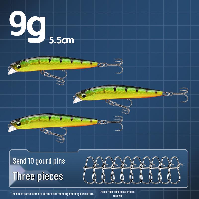 Small Silver Fish Pencil Twitching Long Cast Slow-Sinking Freshwater & Sea Fishing Lure for Mackerel & Asp