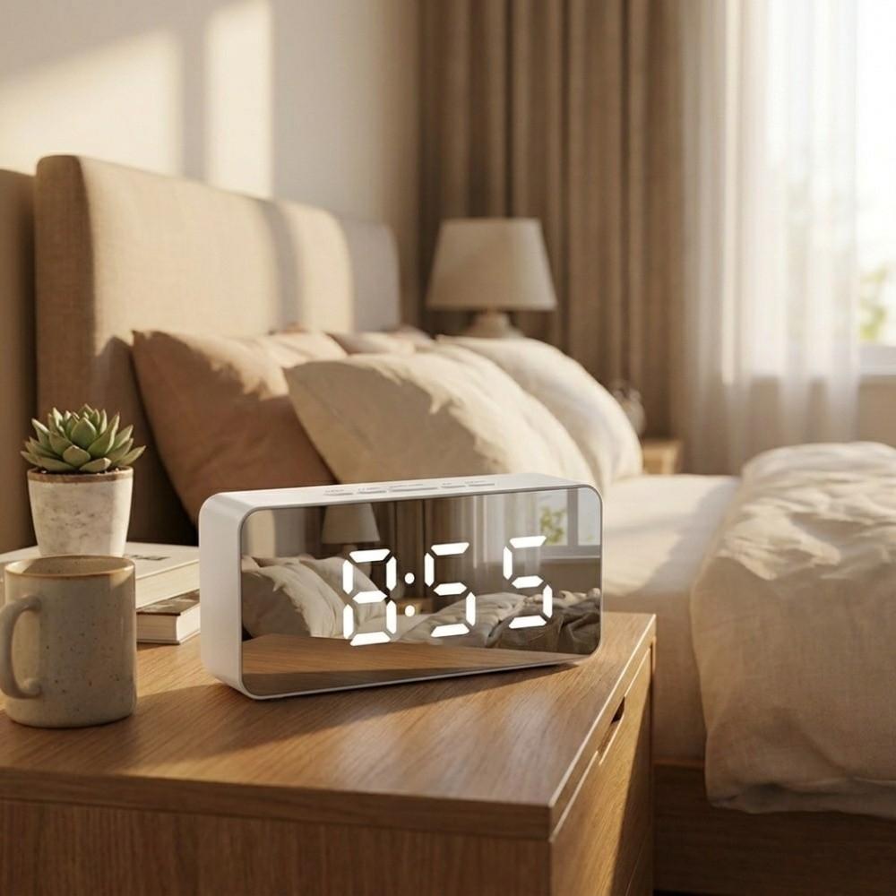 Smart Digital Alarm Clock Night Light Mirror Clock Fashion LED Electronic Clock Kids