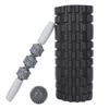 Foam Massage Roller Set Hollow Muscle Relax Portable Fitness Yoga Stick for Waist Neck BackBlack Four Piece Suit