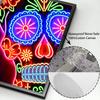Neon Wall Art Skull Head Posters Day of The Dead Canvas Print Painting Pop Street Wall Art Picture for Home Bar Room Decor
