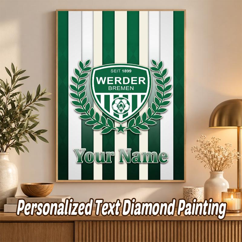 Werder Bremen FC Custom Name Text 5D Diamond Painting Kit DIY Full Drill Diamond Art Decoration