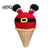 Cozy Handmade Winter Decor Crochet Christmas Ornament Ice Cream Theme Desktop Decor Holiday Warmth Gifts Cute Yarn Figurine for Home Office