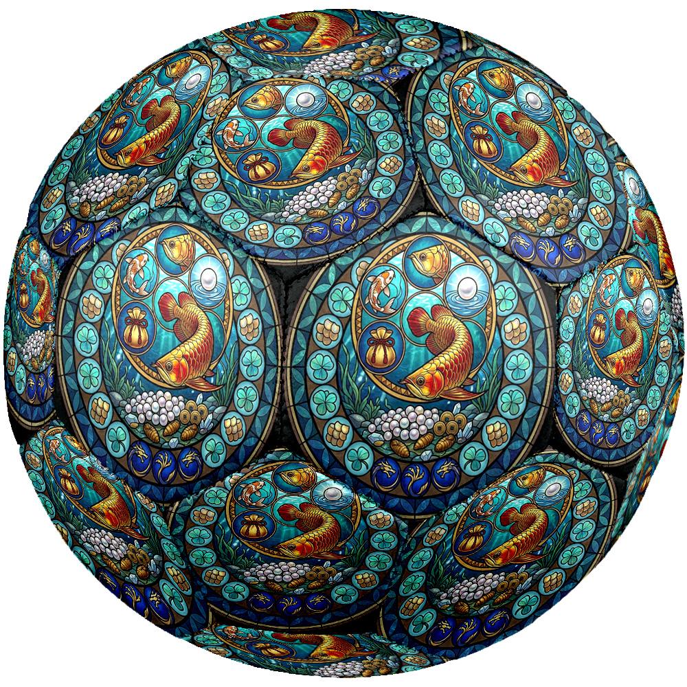 Fortune Abundance Fish Round Football Size 5 Adult Ball Suitable for Training Matches and Outdoor Team. разноцветный