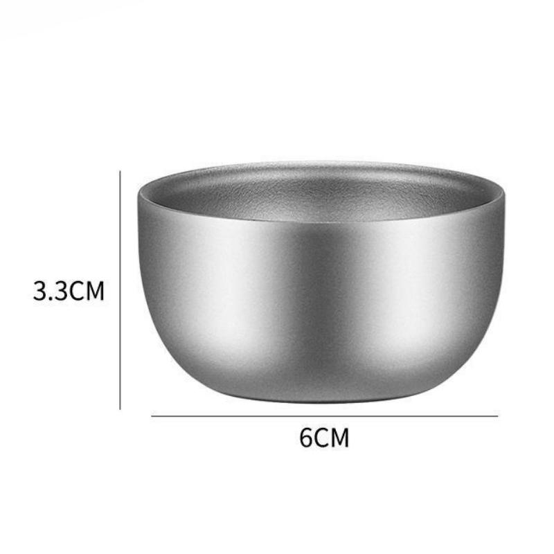 Pure Titanium Double-layer Small Tea Cup Home Outdoor Camping Portable Tea Set Heat-insulating Coffee Cup Brewing Tea Cup 50ML