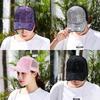 New Colorful Rhinestone Women Baseball Cap Unisex Fashion Personality Hip-hop Sun Hat All-match Pearl Sequins Snapback Mesh Caps