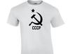 CCCP Black Symbol T-Shirt SOVIET RUSSIA 80s KGB POLITICAL White Cotton Shirt