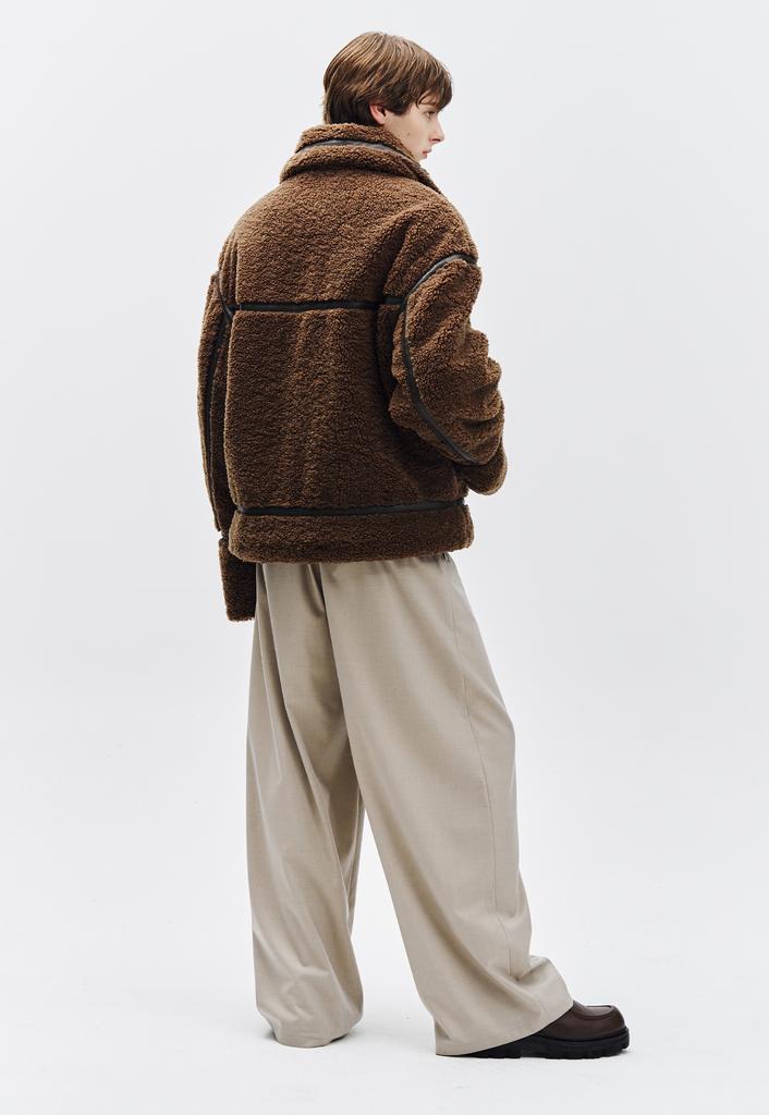 Ziosongzio High-Neck Shearling Jumper Brown Zh6Mu615Br