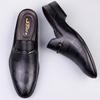 FashionHigh Quality Half Drag Casual Sandals Shoes Men Slippers Genuine Leather Mens Shoes Lazy Penny Shoes Comfortable Slip on Loafers