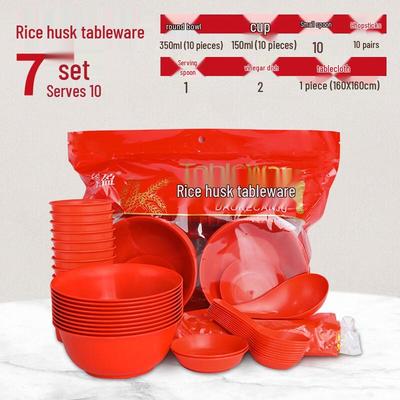 Rice Husk Disposable Tableware Set