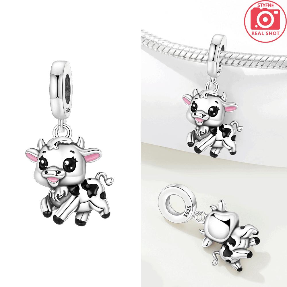 Anniversary Charms Copper Original Cute Lamb Mouse Cheese Animal Fox Dragonfly Beads Fit Bracelet Women Jewelry Diy Gift
