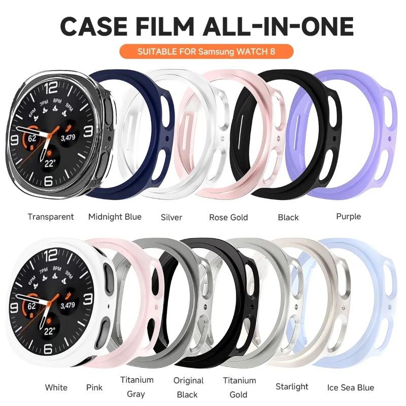 NEW For Samsung Galaxy Watch 8 40/44mm PC Hard Cover Screen Protection Full Coverage Watch Case With High-quality Tempered Glass