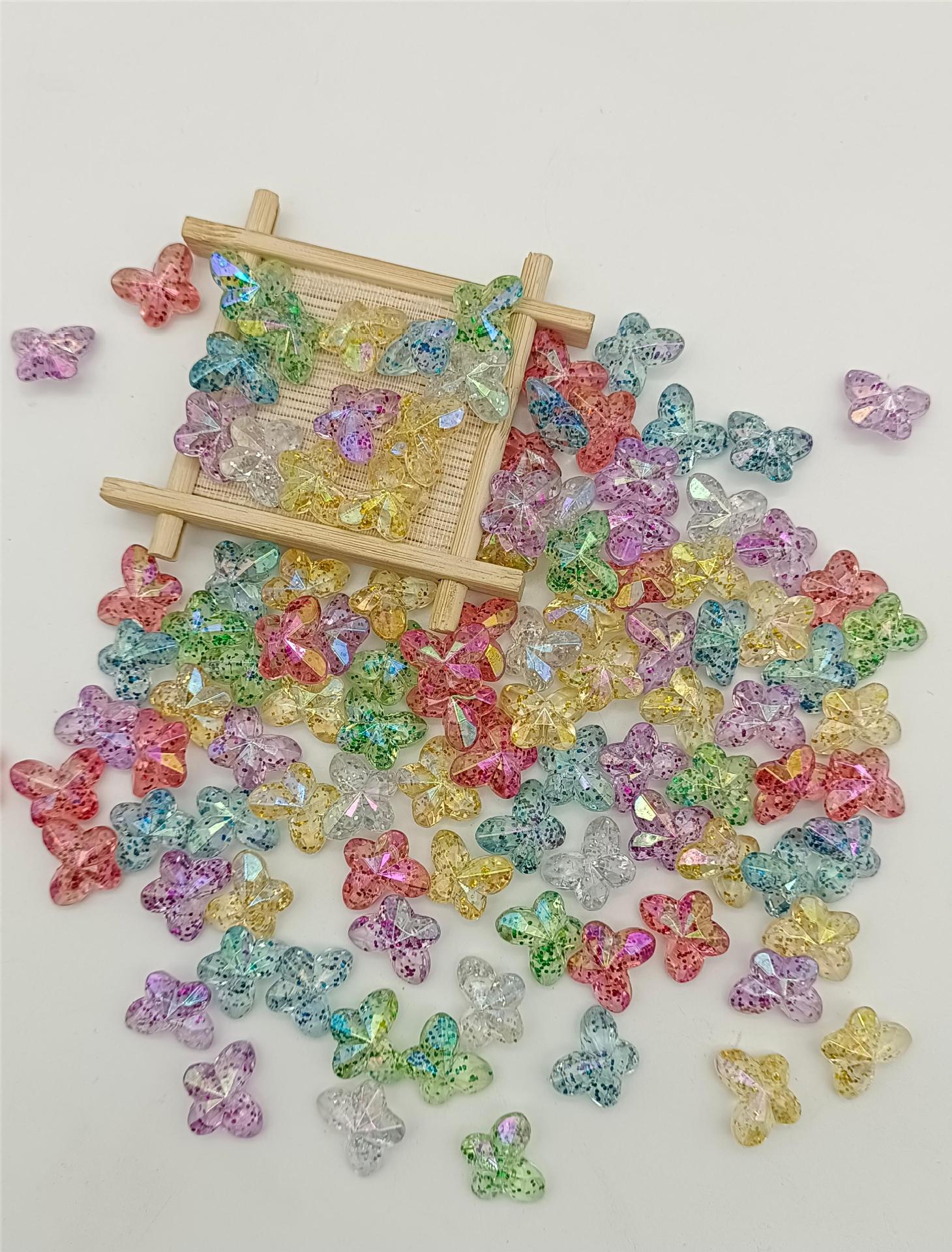 

18x14мм Акриловые бусины-бабочки смешанных цветов с гранями для изготовления браслетов и ожерелий своими руками 18*14mm, Hole: 1mm (Approx. 540 pcs per pound)