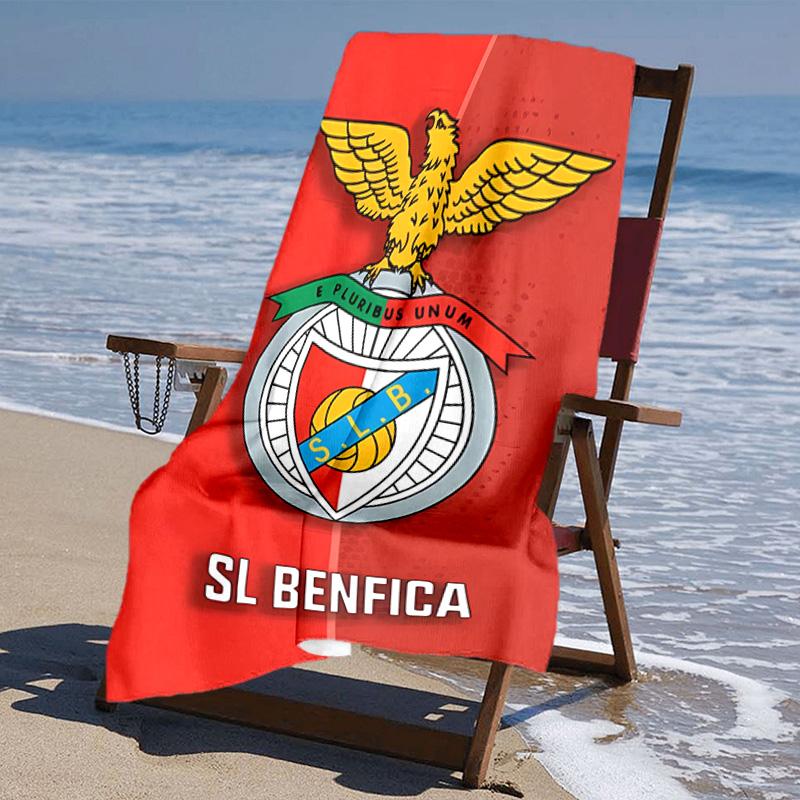 proof beach towel with Sport Lisboa e Benfica pattern - soft,absorbent,quick-drying,machine washable - perfect for swimming,camping,bathing