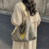 Bolsa tote xadrez feminina versátil bolsa de ombro