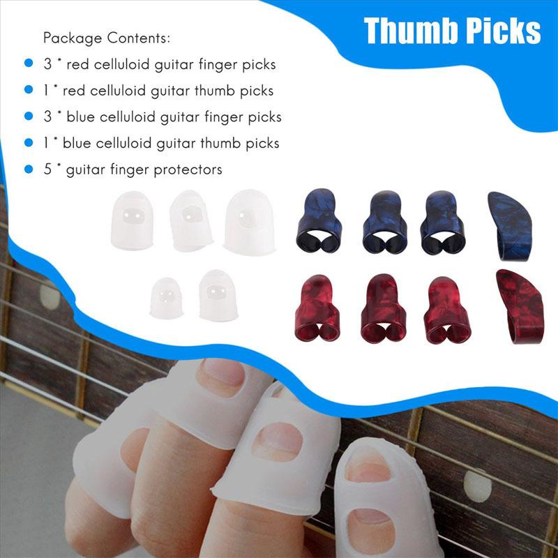 Guitar Finger Cover Silicone Finger Cover Breathable and Anti-pain Thumb Cover Index Finger Cover Guitar Pick
