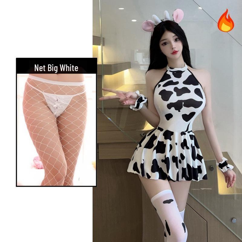 Verspieltes Kuh-Maid Dessous-Set: Verlockendes und Niedliches Rollenspiel-Outfit