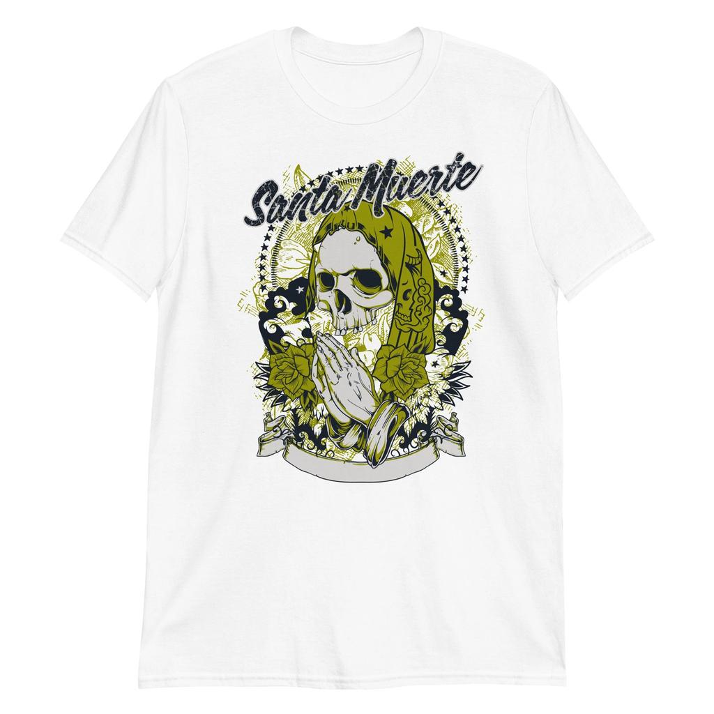 Santa Muerte Unisex 100% Cotton T-shirt Mens Tees Top Saint Death Mexico Skull Skeleton Grim Reaper Horror