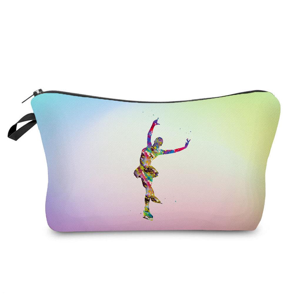 Women Gymnastics Print Cosmetic Bag Toiletries Organize Travel Storage Case  6391 KTB