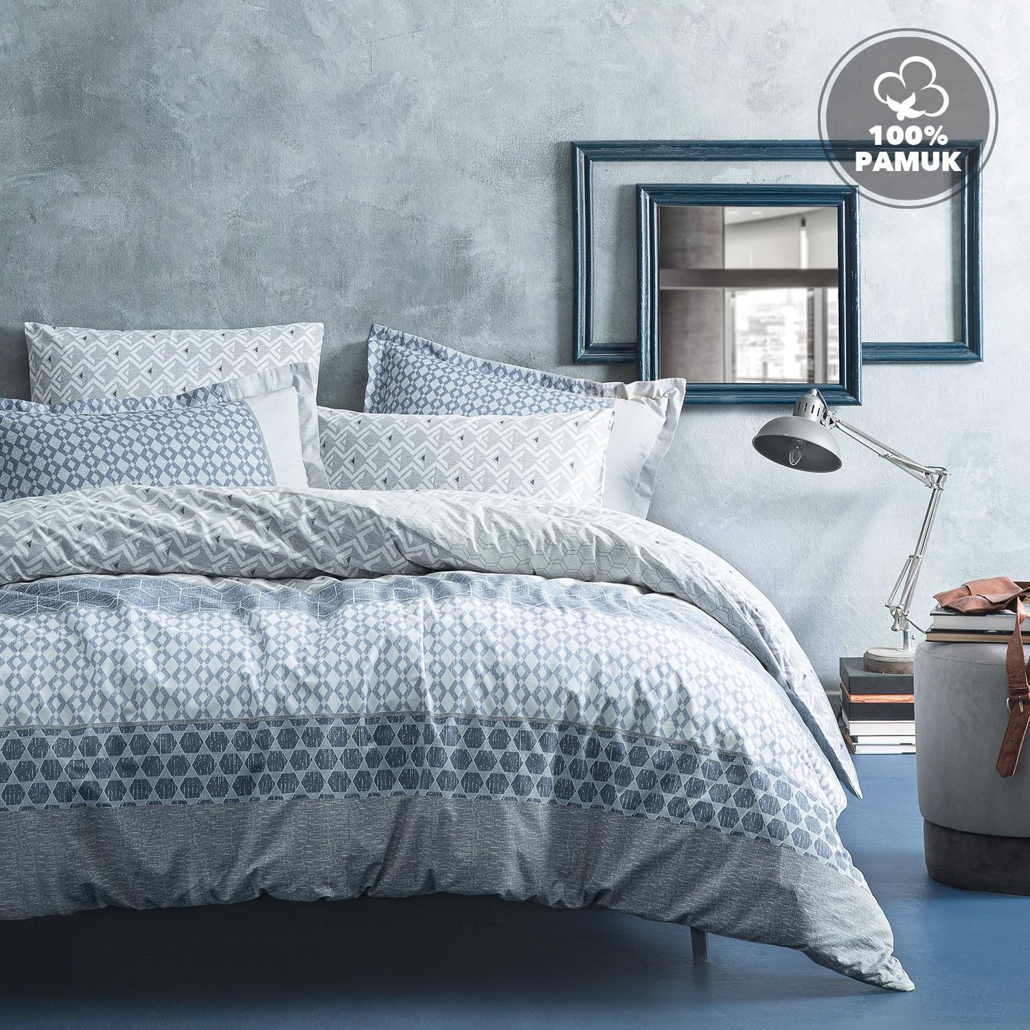 

Malin Double Ranforce Duvet Cover Set - Синий