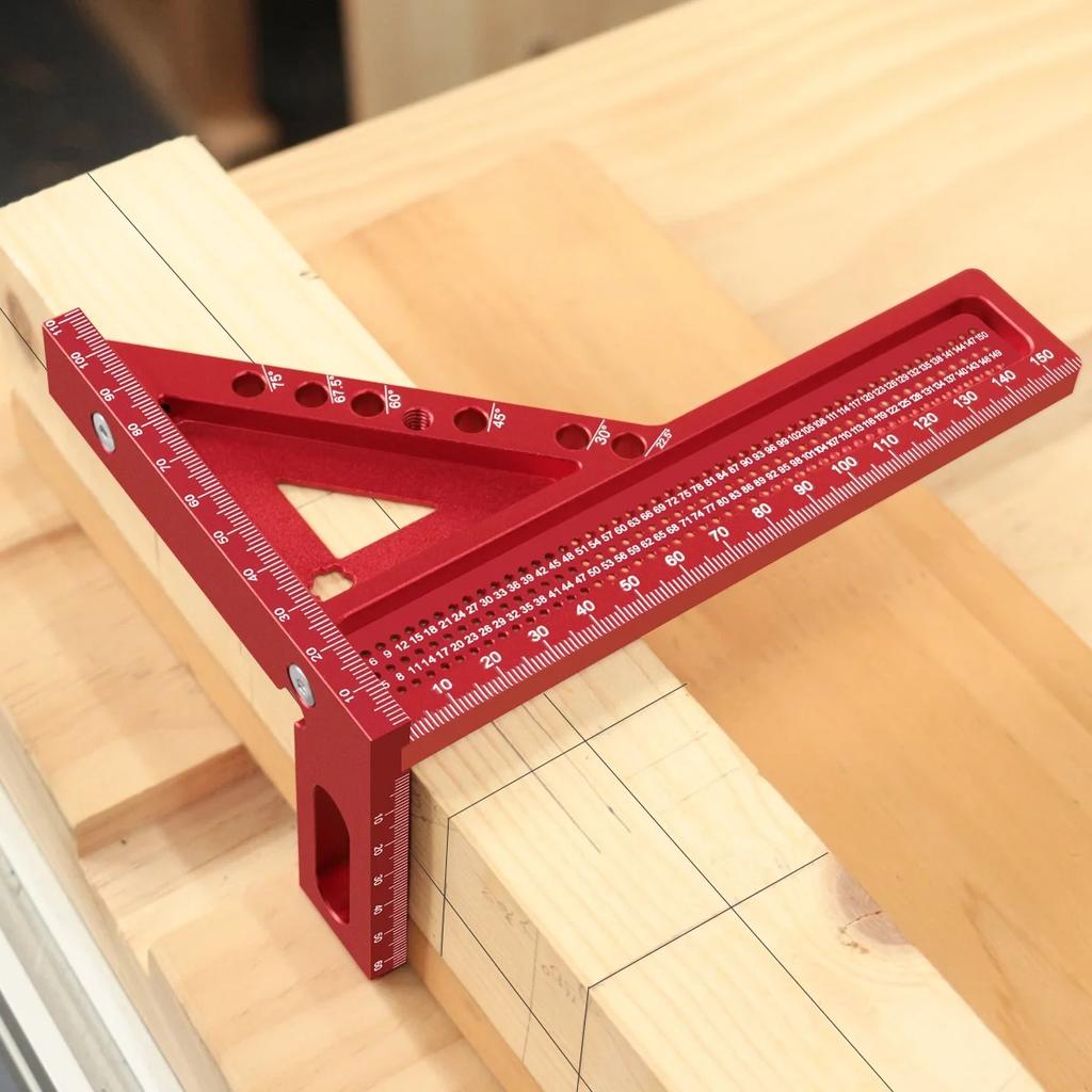 3D Multiple Angles Measuring Ruler Woodworking Square Protractor Triangular Measuring Tool 2-in-1 Carpentry Set Square Set