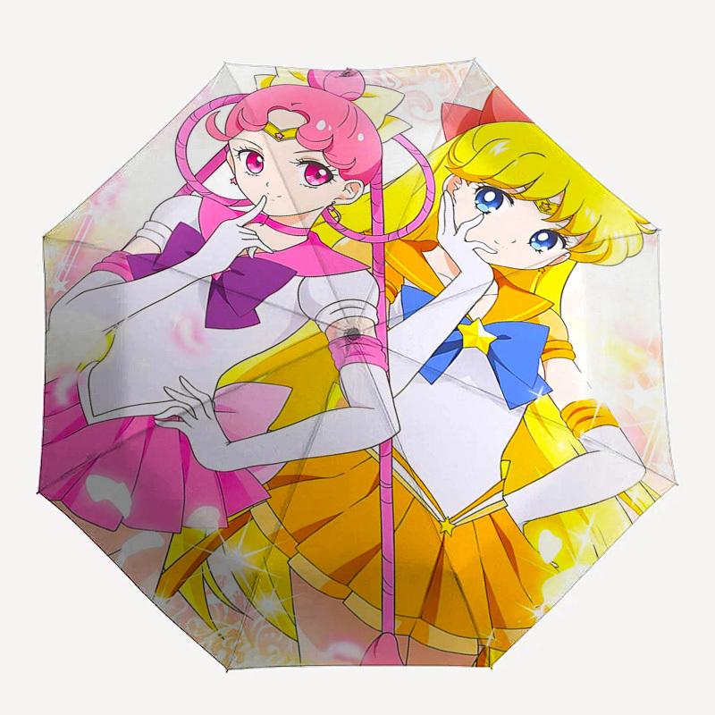 1pc Princess Pretty Cure Automatic Folding Umbrella - Portable 3-Fold Design with 8-Rib Iron Frame, Perfect for Fans, Travelers, Daily Use, and Gifts!