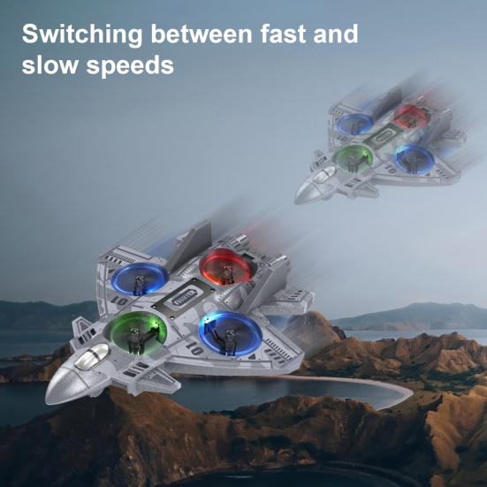 Kinder Fernbedienung Flugzeug Spielzeug mit LED Lichtern 360 Grad Stunt Flip Mini EPP Schaumstoff Kampfjet Modell Anfänger Kinder Erwachsene 2,4 GHz RC Flugzeug