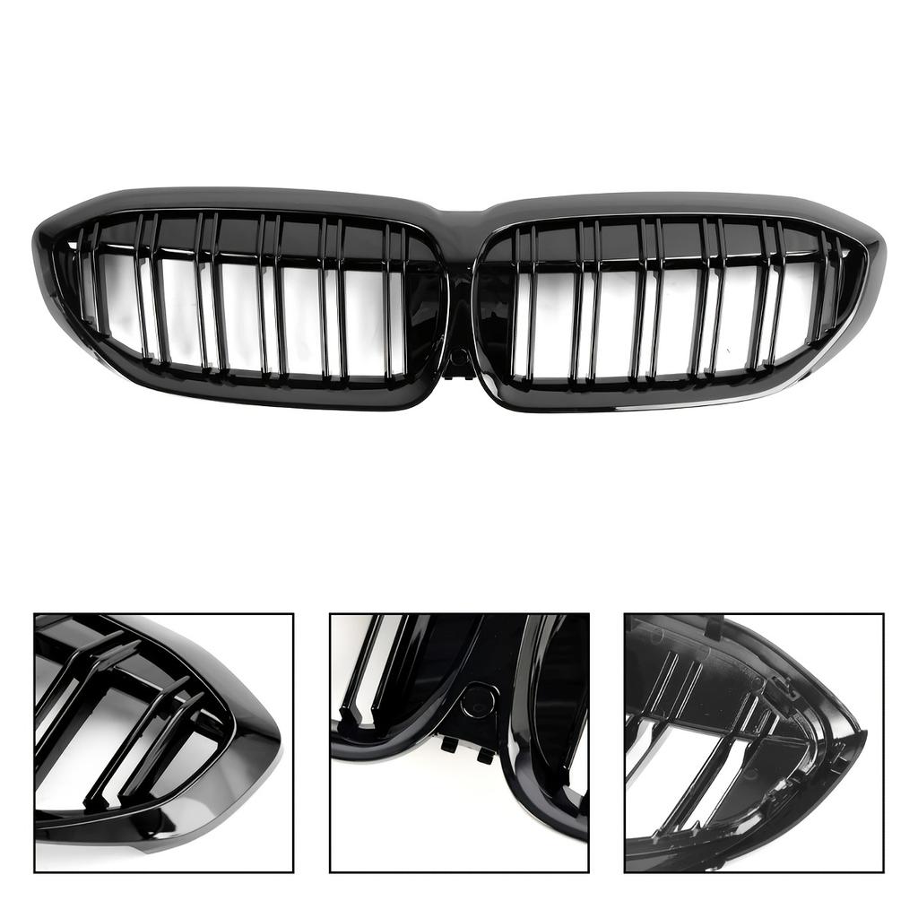 For BMW G20 3-Series G20 G21 G28 2019 2020 2025 2025 FRONT KIDNEY GRILLE GRILL GLOSS BLACK Double BAR