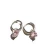 French Pink Diamond Heart Ear Cuffs - No Piercing Ins Niche Sweet Cool Earrings for Women
