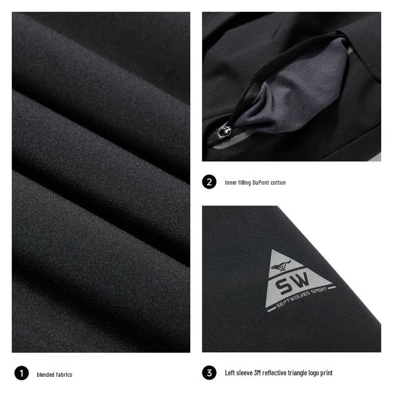 SEPTWOLVES Men's Reversible Stand Collar Woven Jacket