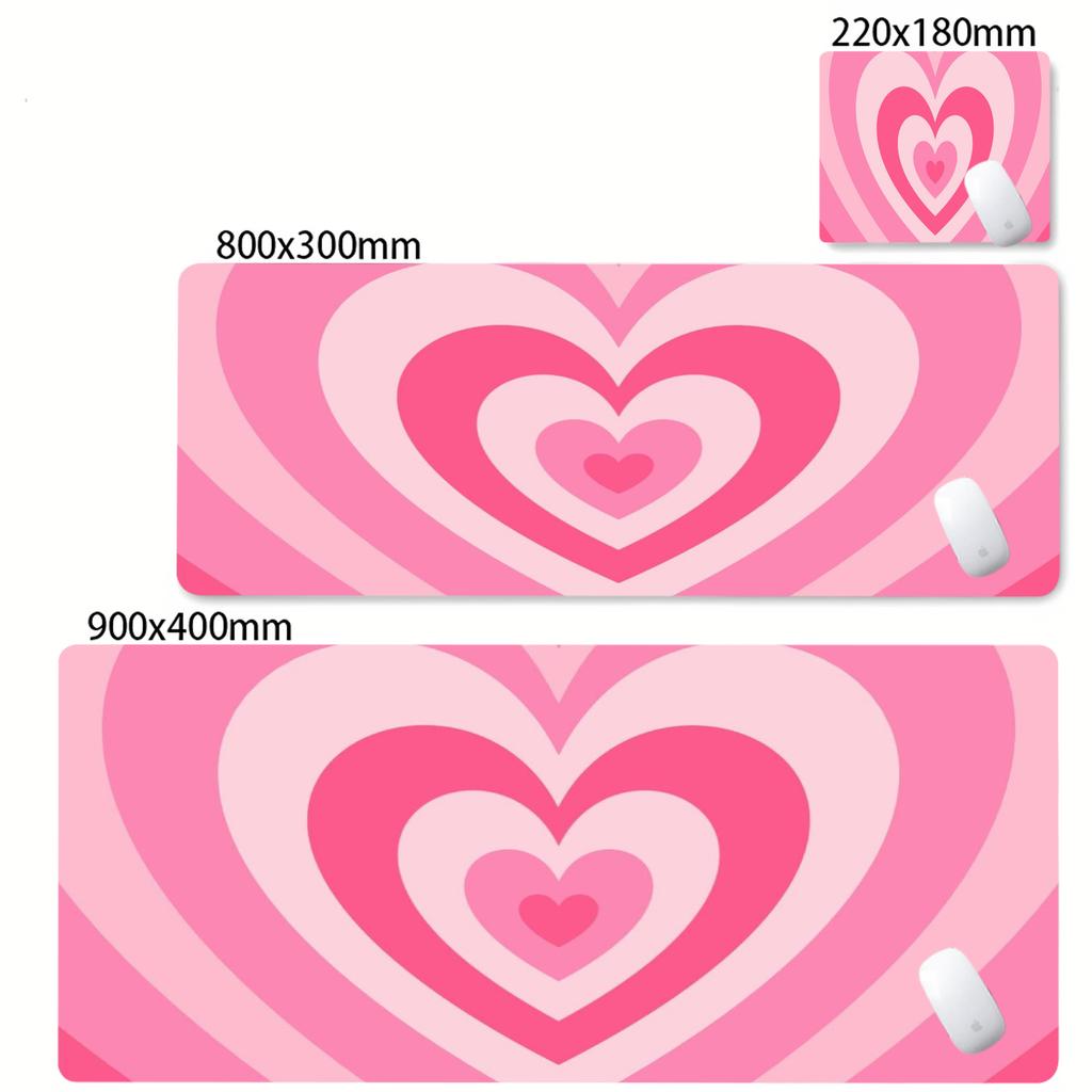 Minimalist Love Heart Wave Mouse Pad Large Office Natural Rubber Desk Mat Waterproof Desktop Keyboard Deskmat Gaming Mousepad